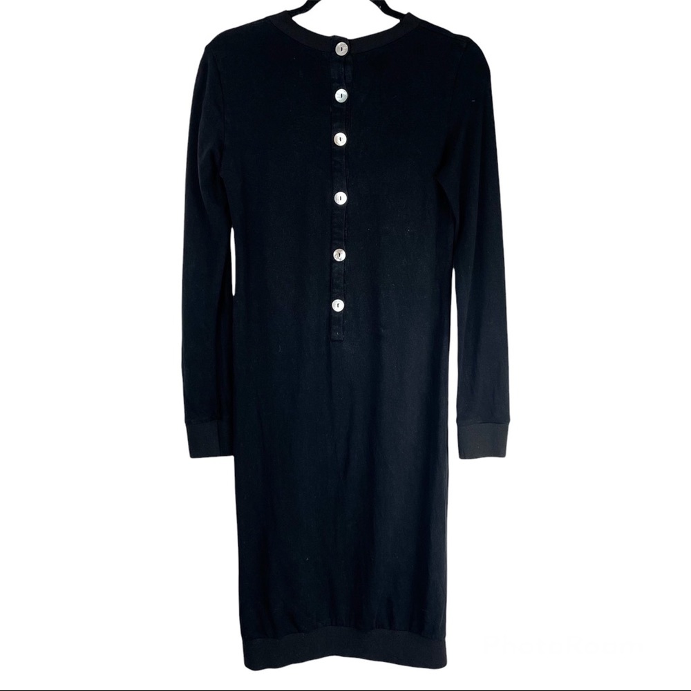Ermanna Designer Knit Long Sleeve Dress Mother of Pearl Button Back Sz Small